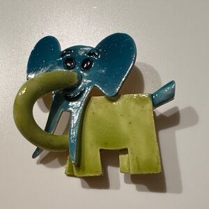 Vintage Happy Elephant Brooch